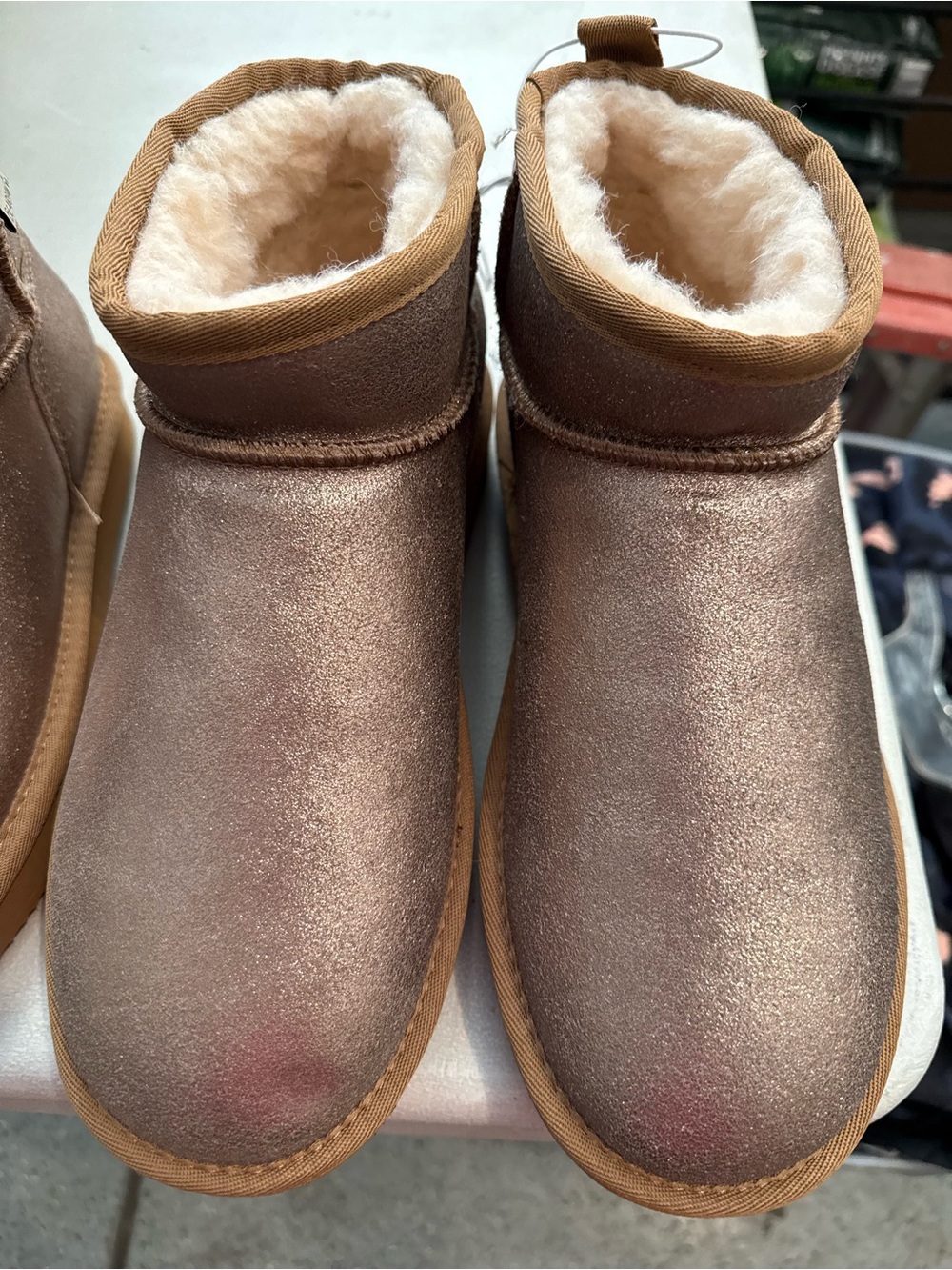BearPaw Metallic Bronze Cozy Winter Boots
